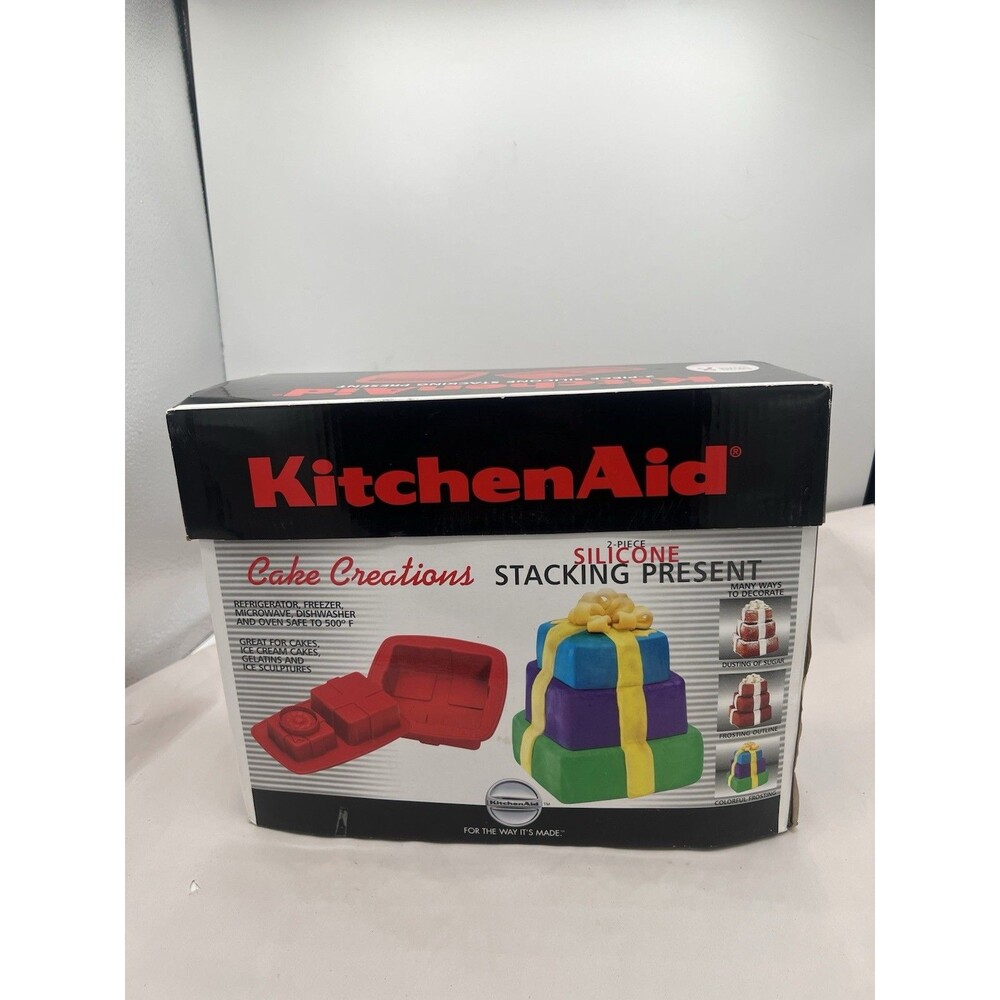 KitchenAid Cake Creations Stacking Presents Silicone Cake Pan Molds 2 Piece